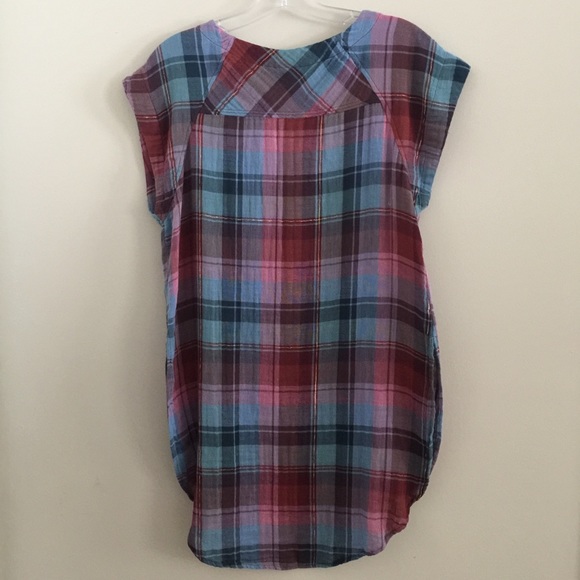 Anthropologie Cap-Sleeve Plaid Tunic SIZE S new with tag - Picture 7 of 7